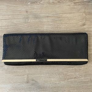 BCBGMaxazria Clutch - Black w Fuschia lining
